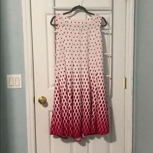 Petite White & Pink Printed A-Line Dress